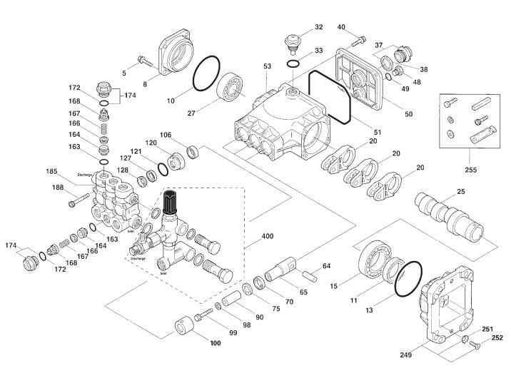 CAT PUMP 66DX breakdown and parts